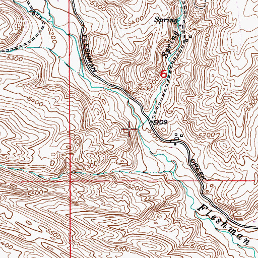 Topographic Map of Spring Creek, MT