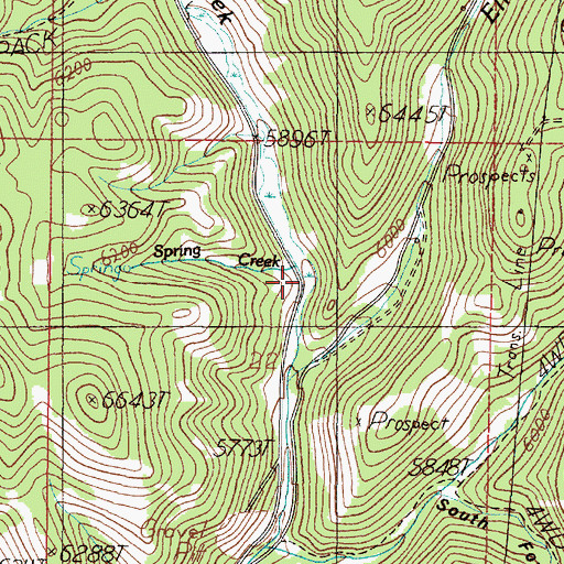 Topographic Map of Spring Creek, MT