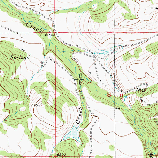 Topographic Map of Spring Creek, MT