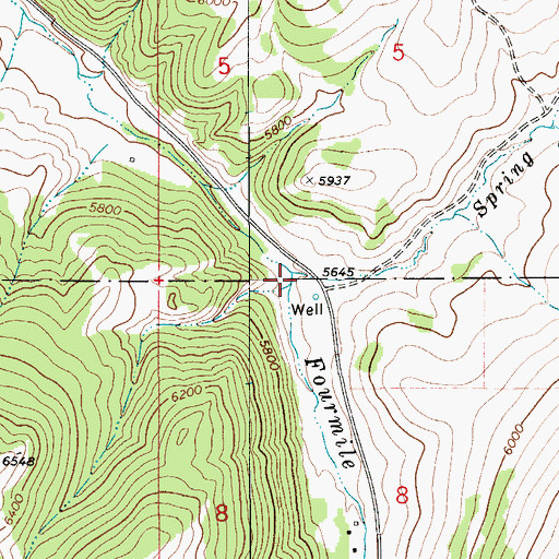 Topographic Map of Spring Creek, MT