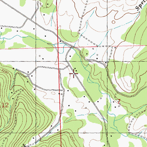 Topographic Map of Spring Creek, MT