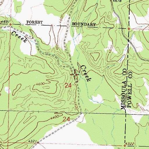Topographic Map of Spring Creek, MT