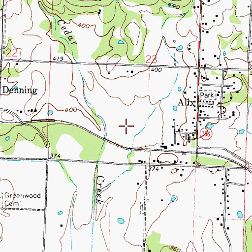 Topographic Map of Alix Pond (historical), AR