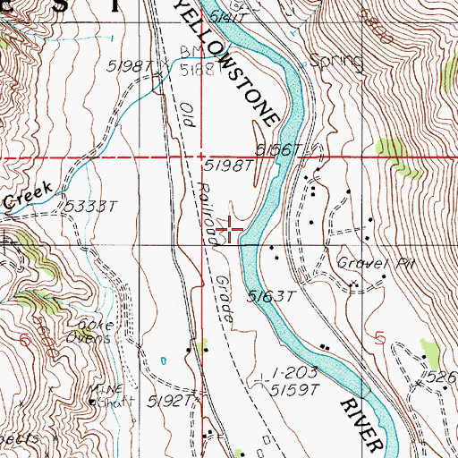 Topographic Map of Spring Creek, MT
