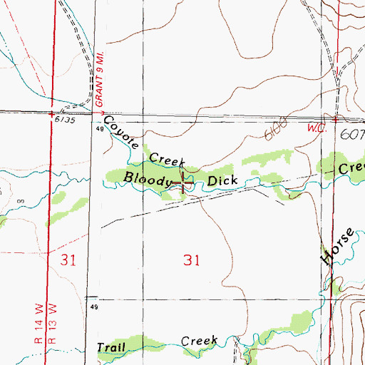 Topographic Map of Spring Creek, MT