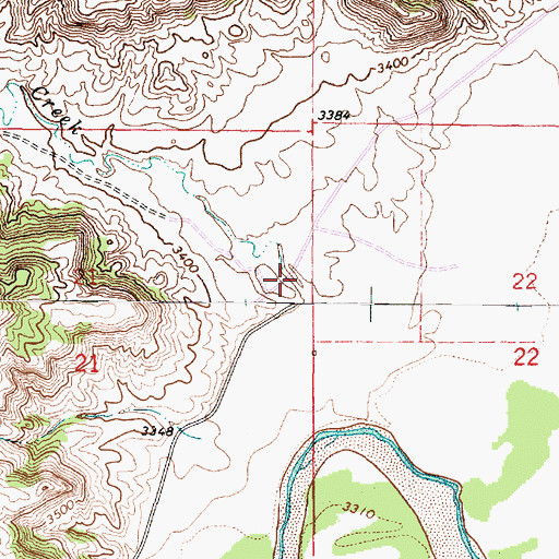 Topographic Map of Spring Creek, MT