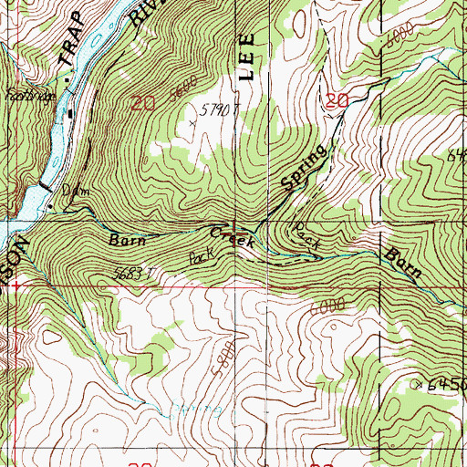 Topographic Map of Spring Creek, MT