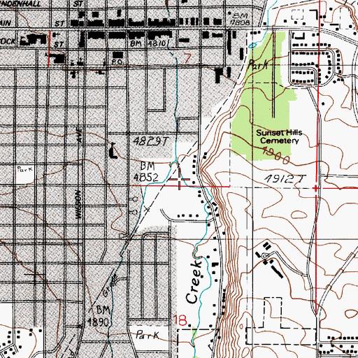 Topographic Map of Spring Creek, MT