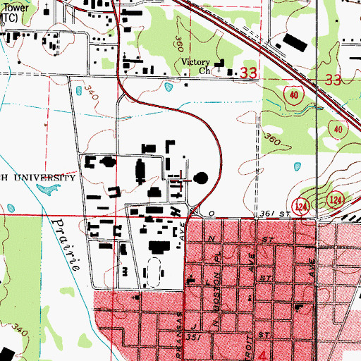 Topographic Map of Arkansas Technical University, AR