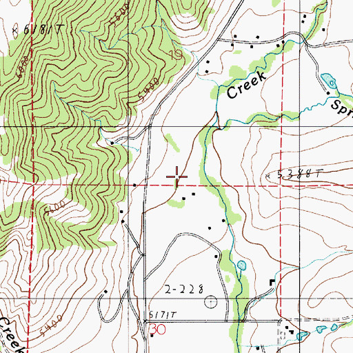 Topographic Map of Spring Creek, MT