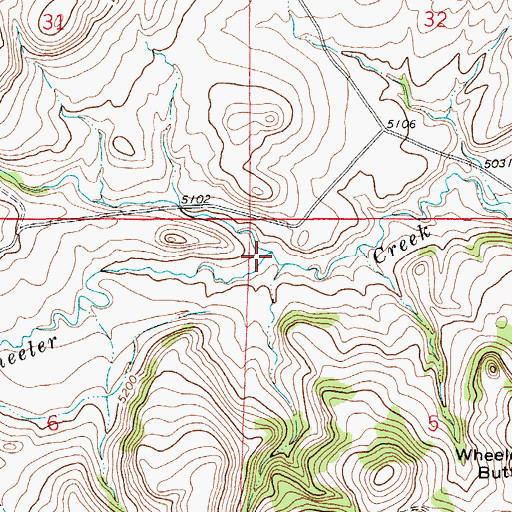Topographic Map of Spring Creek, MT