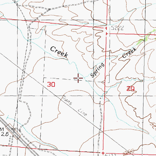 Topographic Map of Spring Creek, MT