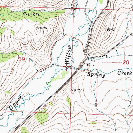 Topographic Map of Spring Creek, MT