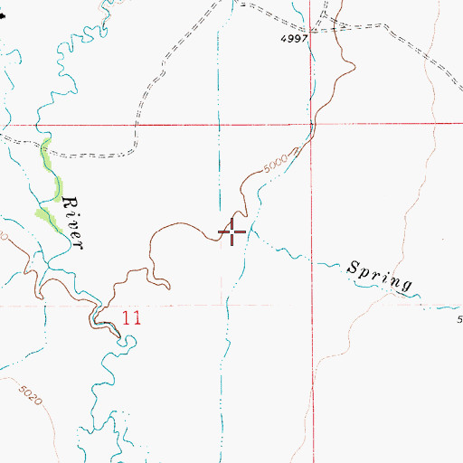 Topographic Map of Spring Creek, MT