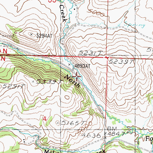 Topographic Map of Spring Creek, MT