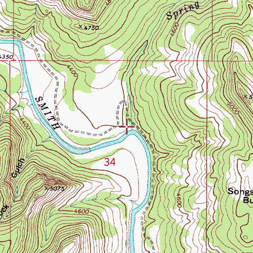 Topographic Map of Spring Creek, MT