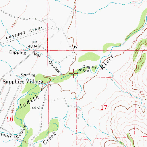 Topographic Map of Spring Creek, MT