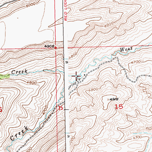 Topographic Map of Spring Creek, MT