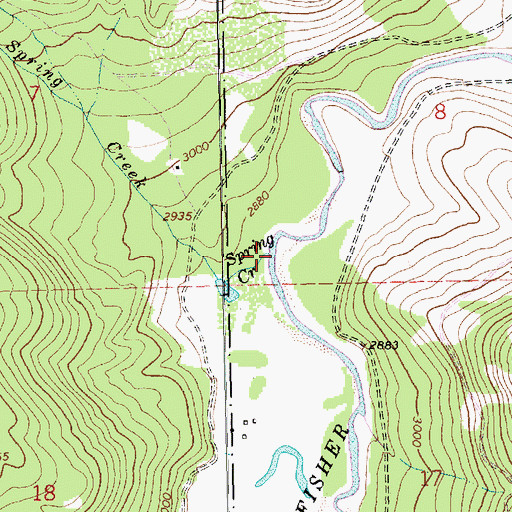 Topographic Map of Spring Creek, MT