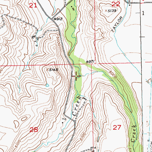 Topographic Map of Spring Creek, MT
