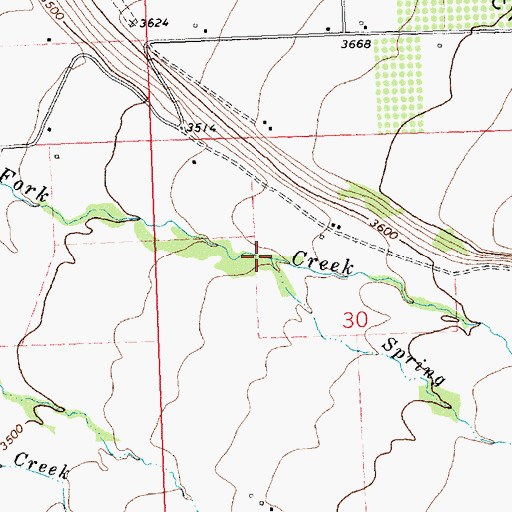 Topographic Map of Spring Creek, MT