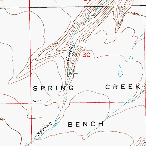 Topographic Map of Spring Creek Bench, MT
