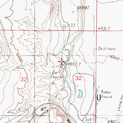 Topographic Map of Spring Creek Ditch, MT