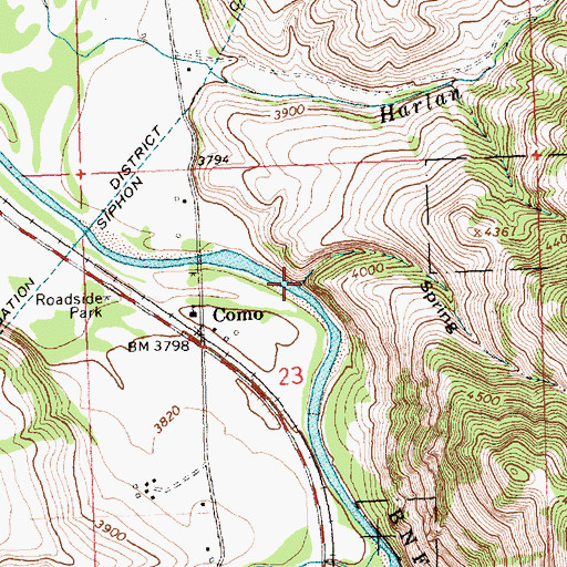 Topographic Map of Spring Gulch, MT