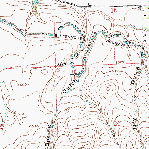 Topographic Map of Spring Gulch, MT