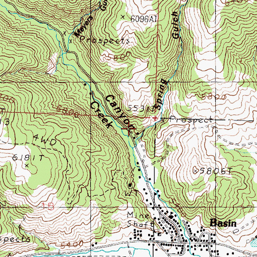 Topographic Map of Spring Gulch, MT