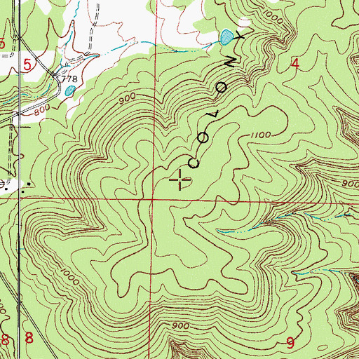Topographic Map of Colony Mountain, AR