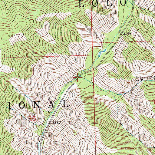 Topographic Map of Spring Gulch, MT