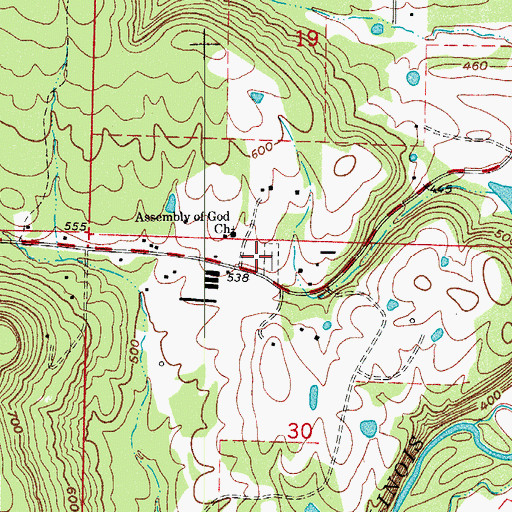 Topographic Map of New Hope Cumberland Presbyterian Church (historical), AR