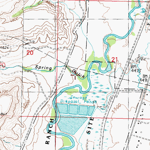 Topographic Map of Spring Gulch, MT