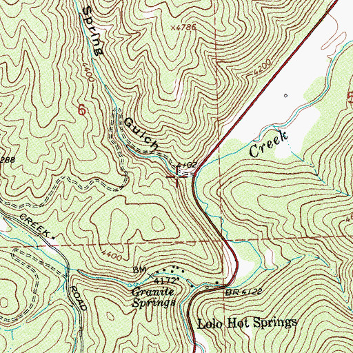 Topographic Map of Spring Gulch, MT