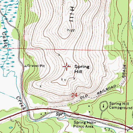 Topographic Map of Spring Hill, MT