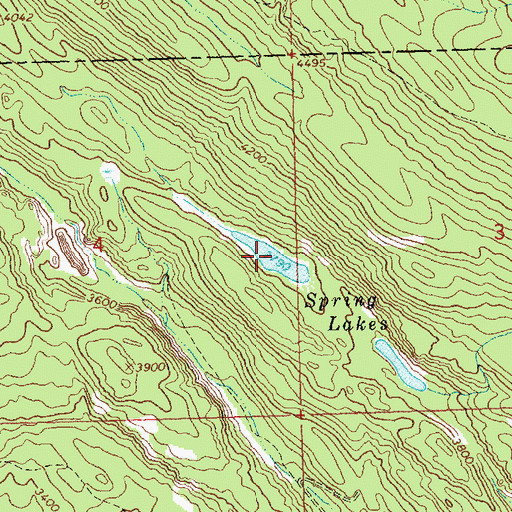 Topographic Map of Spring Lakes, MT