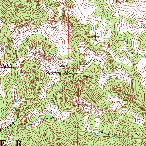 Topographic Map of Spring Number One, MT