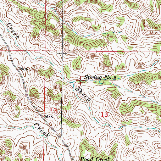 Topographic Map of Spring Number Two, MT
