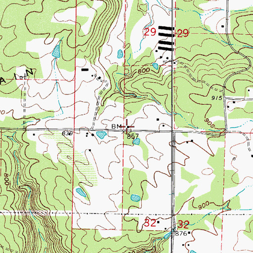 Topographic Map of Denny Church (historical), AR