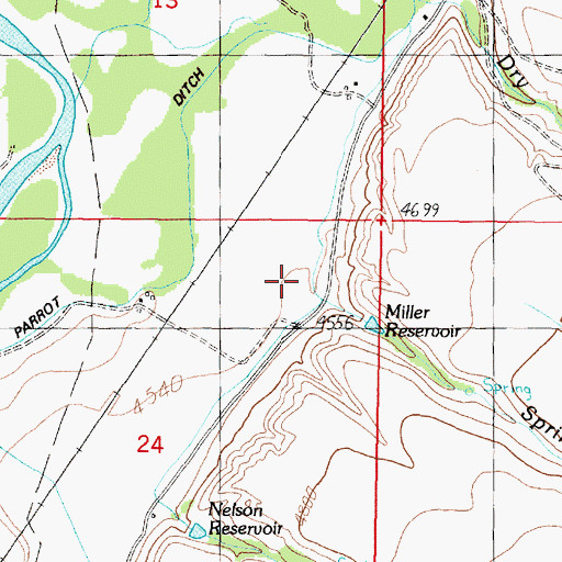 Topographic Map of Spring Reef Creek, MT
