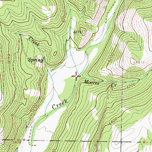 Topographic Map of Spruce Creek, MT