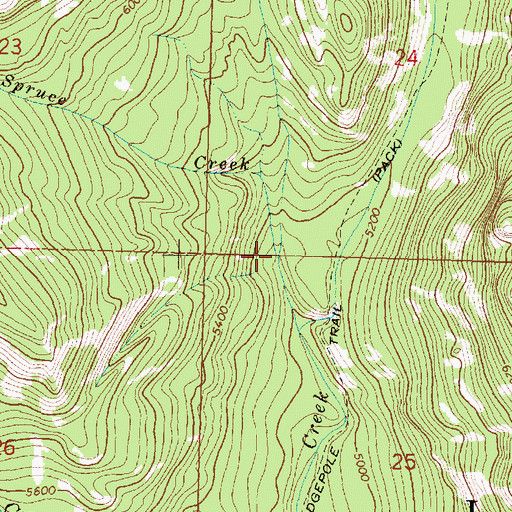 Topographic Map of Spruce Creek, MT