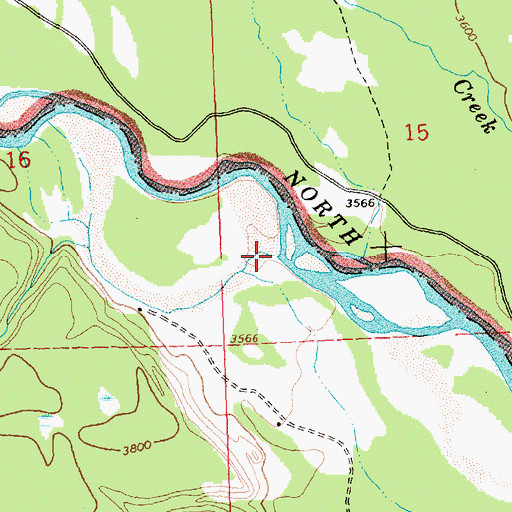 Topographic Map of Spruce Creek, MT