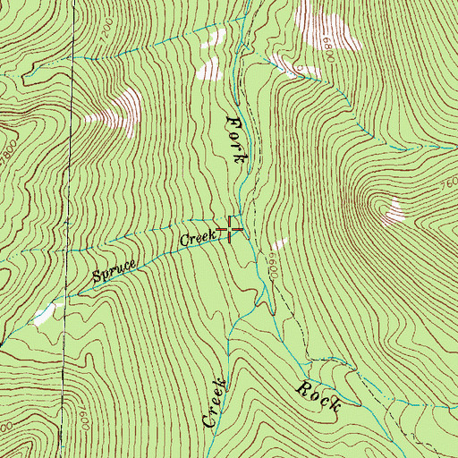 Topographic Map of Spruce Creek, MT