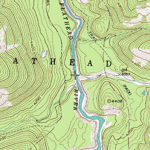 Topographic Map of Spruce Creek, MT