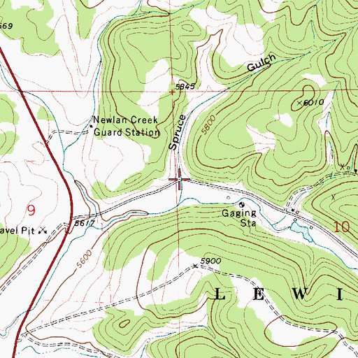 Topographic Map of Spruce Gulch, MT