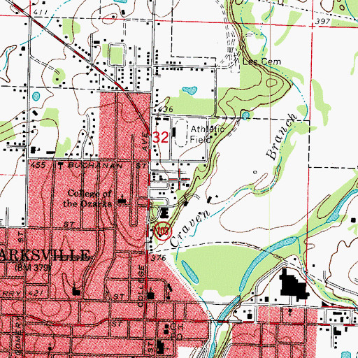 Topographic Map of Grace James School (historical), AR