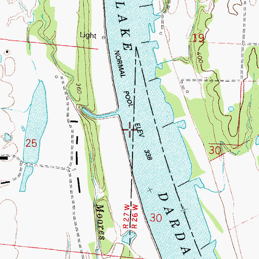 Topographic Map of Honea Island, AR