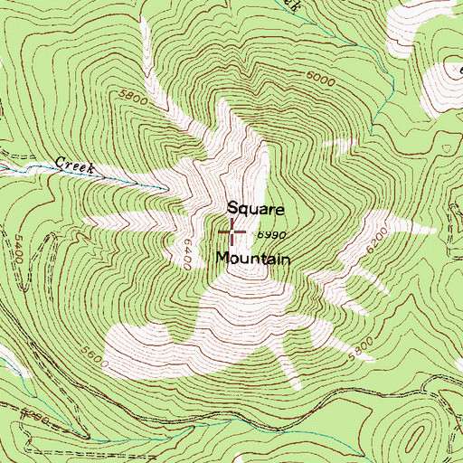 Topographic Map of Square Mountain, MT